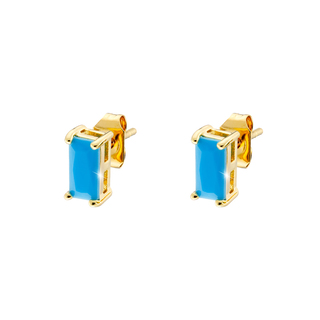Γυναικεία Σκουλαρίκια Mini Loisir 03L15-01262 Μπρούντζος Επίχρυσα Με Τυρκουάζ Ζιργκόν