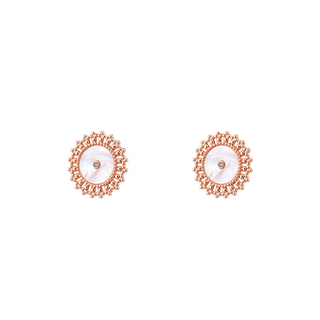 Γυναικεία Σκουλαρίκια Pretty 03L15-01482 Loisir Μπρούντζος-Ροζ Επιχρύσωση Στοιχείο Mop Με Λευκό Ζιργκόν 1,3cm