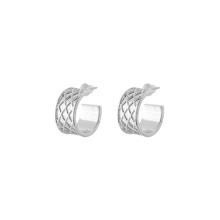 Women's Hoop Earrings 03L15-01817 Loisir Brass With Silver Plating