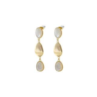 Women's Long Earrings Fiore 03L15-01908 Loisir Brass Gold Plated With Mop Elements