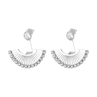 Women's Earrings Sunray 03X01-03197 Oxette Silver-Platinum Plating With Rays And White Zircons cz