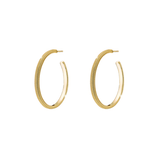 Women's Hoop Earrings Natrix 03X15-00370 Oxette Bronze Gold Plated 1.5 Cm