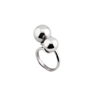 Women's Ring Links 04L03-00257 LOISIR Steel With Spheres 