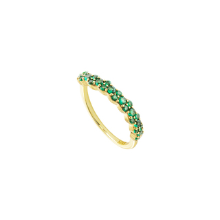 Γυναικείο Δαχτυλίδι Cosmic 04L05-00615 Loisir Ασημένιο Επίχρυσο Με Σειρά Με Πράσινα Ζιργκόν