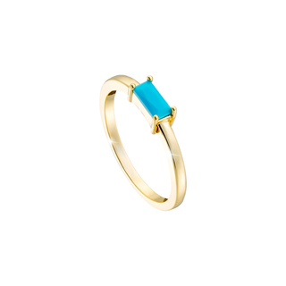 Women's Ring Mini Loisir 04L15-00513 Gold Plated Bronze With Turquoise Zircon