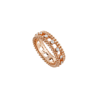Women's Ring Pretty Loisir Bronze-Rose Gold IP With White Zircons