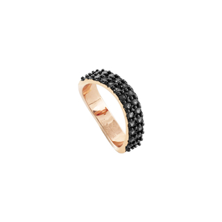 Γυναικείο Δαχτυλίδι Emily 04L15-00615 LOISIR Μπρούντζος Ροζ Χρυσό Επιχρύσωση Με Μαύρα Ζιργκόν