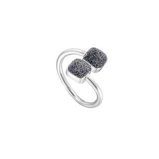 Women's Ring Starstruck 04L15-00629 Loisir Metallic Silver With Elements And Gray Glitter