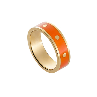 Orange wed steel ring LOISIR 04L27-00510, 316L steel