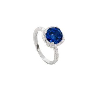 Γυναικείο Δαχτυλίδι Kate Gifting Oxette 04X01-03797 Ασημένιο Με Μπλε Και Λευκά Ζιργκόν