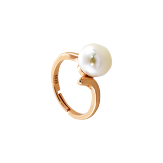 Women's Ring Gleam 04X05-01615 Oxette Silver 925-Rose Gold Plated With Pearl