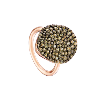 Women's Ring Red Carpet Oxette 04X05-01622 Silver With Rose Gold Plating Teardrop With Green Zircons