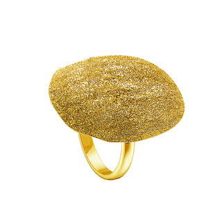 Γυναικείο Δαχτυλίδι Golden Dust Oxette 04X05-1640 Ασημένιο Επίχρυσο Με Οβάλ Στοιχείο 2.7 cm
