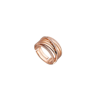 Γυναικείο Δαχτυλίδι Twist 04X15-00113 Oxette, Μπρούντζος Με Ροζ Επιχρύσωση Και Λευκά - CZ