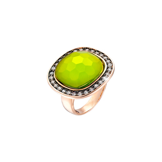Γυναικείο Δαχτυλίδι Darling Oxette 04X15-00326 Μπρούντζος Με Πράσινο-Κρύσταλλο, Ροζ-Χρυσή-Επιμετάλλωση Και Λευκά Cv