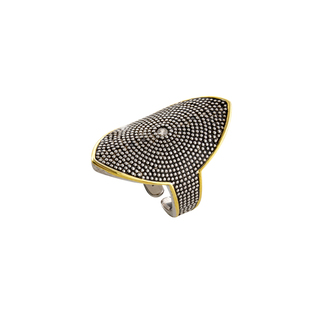 Women's Ring Natrix 04X15-00340 Oxette Bronze Gold Plated / Black (Oxidized) With White Zircon 