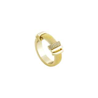 Women's Ring Natrix 04X15-00436 Oxette Bronze Gold Plated With White Zircons 