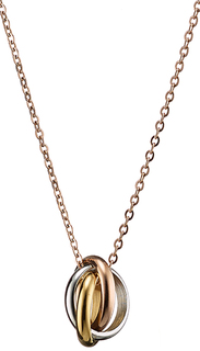 Woman surgical steel necklace plated with pink and yellow gold  N-07098