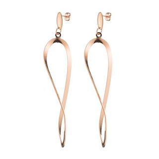 Earrings surgical steel pink gold infinity N-01866R