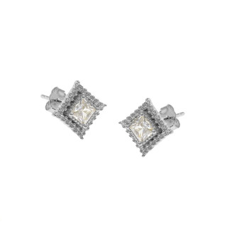 Women's Stud Earrings White Crystal Silver 925- Zircon 10310048.700