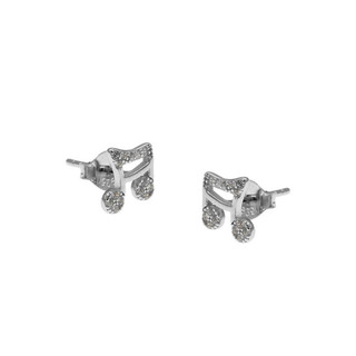 Children's Earrings Notes Silver 925-Rhodium Plated IP Zircon 103100760.700