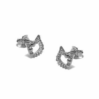 Children's Earrings Kitty Silver 925 Zircon A03-00820