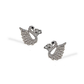 Children's Earrings Swan Silver 925 Zircon 103101129