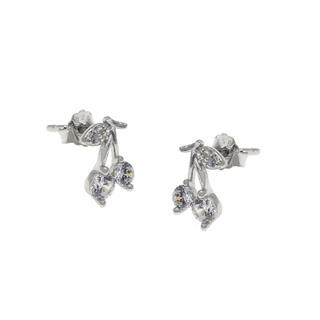 Children's Earrings Studs Cherries Silver 925-Rhodium Plated With White Zircon 103101586.701