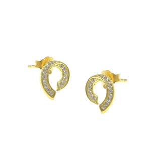 Women's Earrings Curve Silver 925 Zircon 103101929
