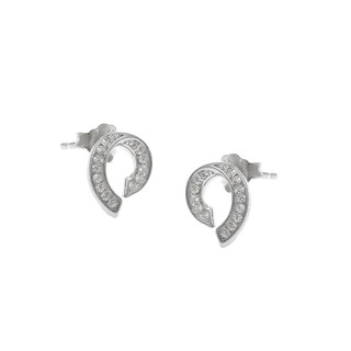 Women's Earrings Curve Silver 925 Zircon 103101929