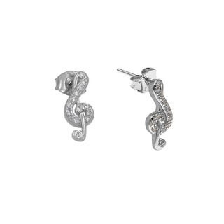 Children's Earrings Clef Silver 925 Zircon 103102149