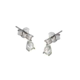Women's Earrings Tear Silver 925 Zircon 103102815