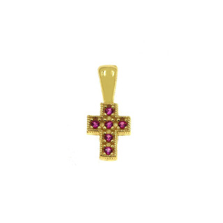 Women's Pendant Cross Byzantine Silver 925 Gold Plated 105100747