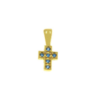 Women's Pendant Cross Byzantine Silver 925 Gold Plated 105100747