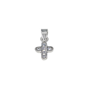 Women's Cross  With White  Zircons  Silver 925 105100778