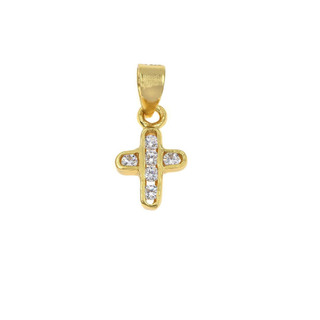 Women's Cross  With White  Zircons  Silver 925 105100778