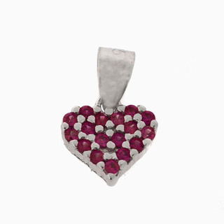 Women's Heart Pendant Silver 925-Platinum Plating With Red Zircons 105101745.704