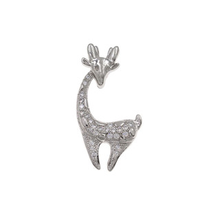 Children's Pendant Giraffe Silver 925 With White Zircons 105102363