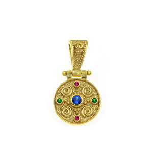 Women's Pendant Byzantine Silver 925 Gold Plated 105100608.102