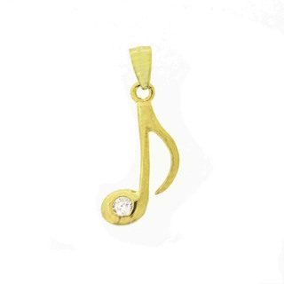 Children's Pendant Note Silver 925-Gold Plating With White Zircon 105103219.100