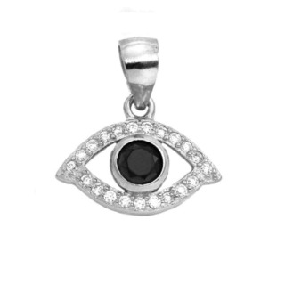 Eye Pendant With White And Black Zircon Silver 925 105103267