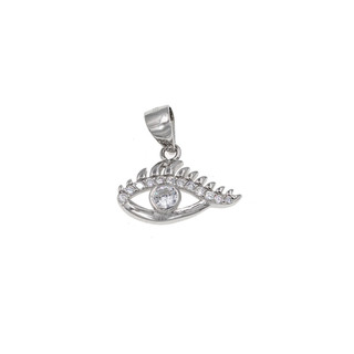 Women's Eye Pendant Silver 925-Rhodium Plated With White Zircons 105103306