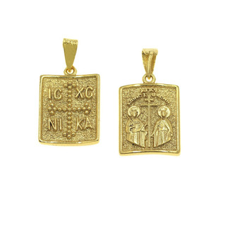 Women's Pendant Constantine 14mmX16mm Two Sided Silver 925-Gold Plated 105103488.100