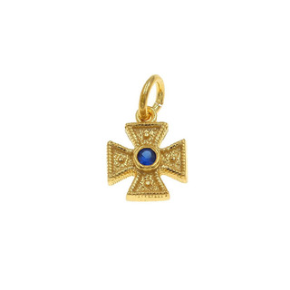 Women's Pendant Cross Byzantine Silver 925 Gold Plated 105103619