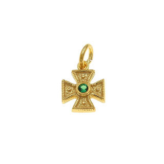 Women's Pendant Cross Byzantine Silver 925 Gold Plated 105103619