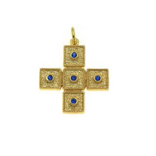 Women's Pendant Cross Byzantine Silver 925 Gold Plated 105103631.102