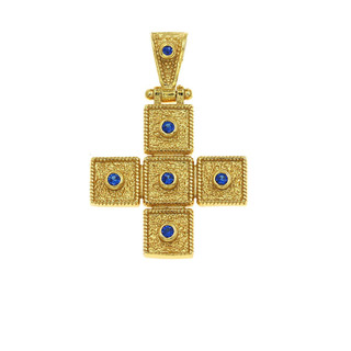 Women's Pendant Cross Byzantine Silver 925 Gold Plated 105103631.602