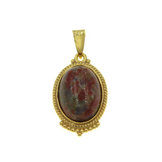 Women's Rosette HandmadePendant Silver 925 Gold Plated With Semi-Precious Stone 105400522