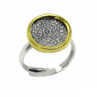 Γυναικείο Δαχτυλίδι Δίσκος Φαιστού Ασήμι 925-Οξείδωση-Επιχρύσωση 107101654.014