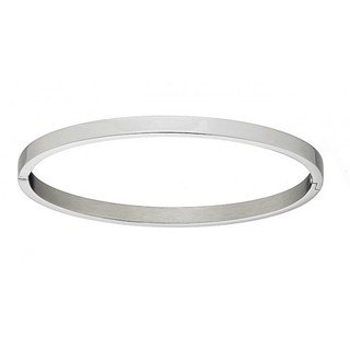 Woman bangle oval thin glossy bracelet steel N-000931